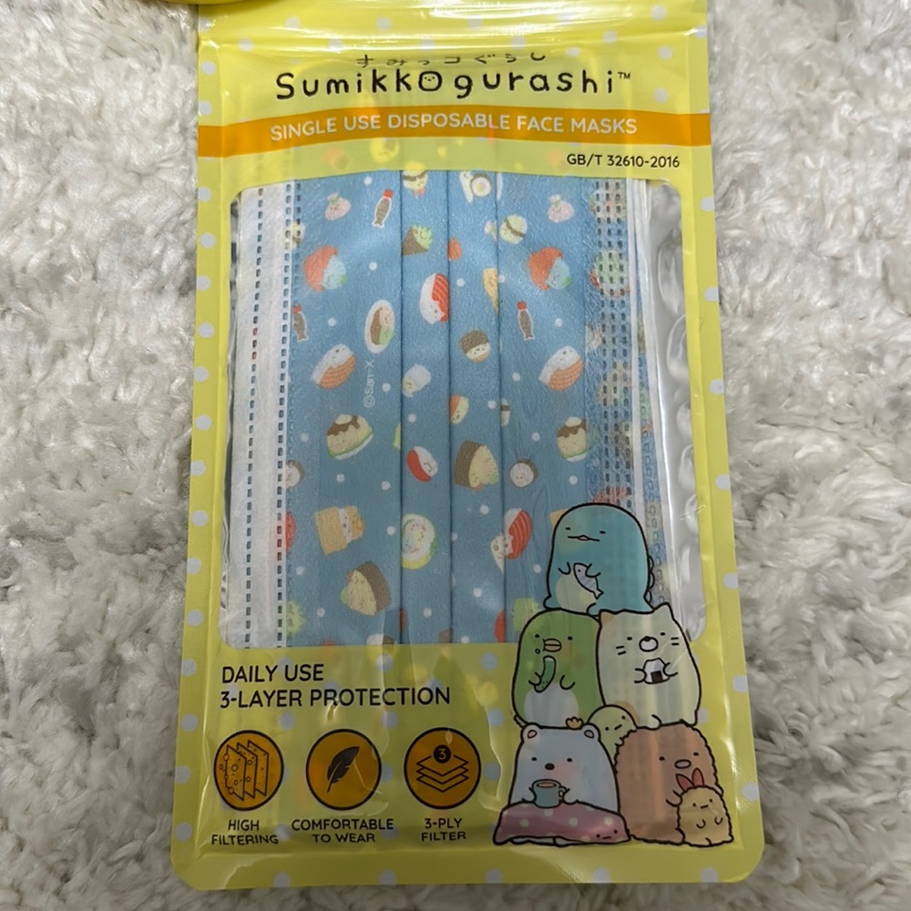 Sumikko Gurashi adult Face Mask 4 pieces
